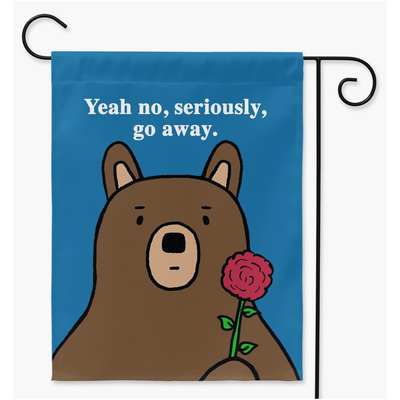 Bear Says Go Away Yard Flags