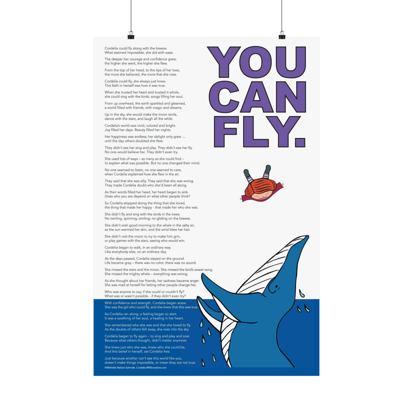 You Can Fly Poster based on best-selling picture book, Cordelia