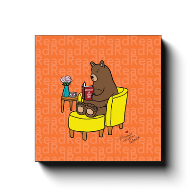 Read, Read, Read with Bear! Canvas Wraps