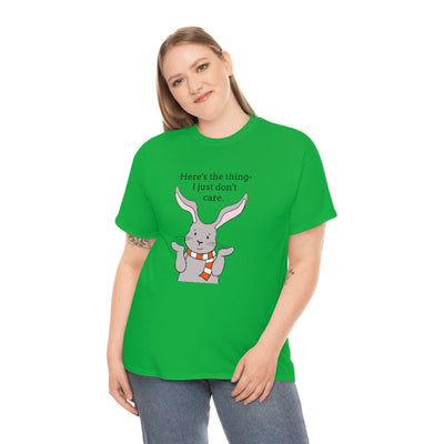 Rabbit Doesn't Care Adult Unisex Heavy Cotton Tee